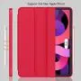 iMieet Case for New iPad Air 4th Generation 10.9 Inch 2020 with Pencil Holder [Support Touch ID and iPad 2nd Pencil Charging/Pair], Trifold Stand Smart Case with Soft TPU Back,(Red)