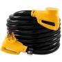 Camco 30 PowerGrip Heavy-Duty Outdoor 50-Amp Extension Cord for RV and Auto | Allows for Additional Length to Reach Distant Power Outlets | Built to Last (55195)