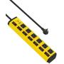 Power Strip with Individual Switches and Flat Plug, CRST ECO-Friendly 6-Outlet Metal Heavy Duty Surge Protector (1200 Joules), 6-Feet 14AWG Cord with Hook and Loop Fastener, 15A Circuit Breaker