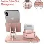Fingic 4 in 1 Charging Stand for Apple Watch (5/4/3/2/1), Airpods Pro 2019, Airpod 2/1, iPhone SE 2020/11 Pro/X/XS/XR/Xs Max/8 Plus, Charging Dock Station for iPad Stand Tablet Stand Samsung,Rose Gold