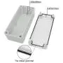 LMioEtool Waterproof Dustproof IP67 ABS Plastic Junction Box Universal Electric Project Enclosure Pale Gray with PC Transparent/Clear Cover 7.1x3.1x2.8 inch (180x80x70mm)