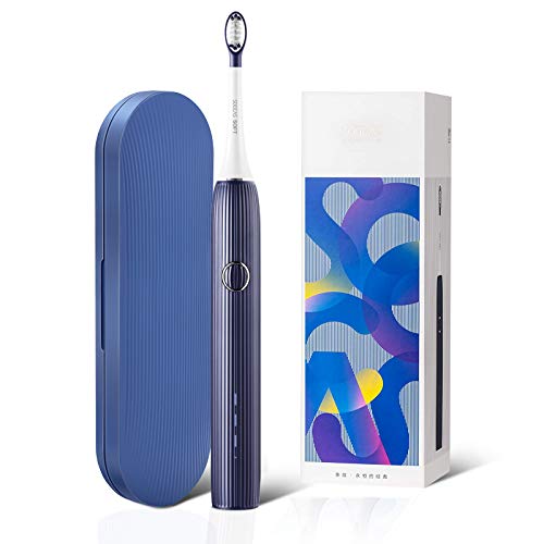 SOOCAS Sonic Electric Toothbrush for Adults & Teens, Rechargeable Electronic Toothbrush with 3 Modes, 42,000 VPM Motor, Smart Timer, USB C Charging Lasts 60 Days, 2 Dupont Brush & Travel Case, V1 Blue
