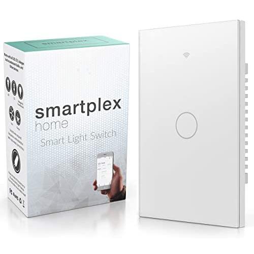 Smart Wifi Light Switch - Modern Day Light Switch, 1 Gang LED Back-Lit Control Lighting from Anywhere - Easy In-Wall Installation - Includes App for iOS & Android Works With Alexa, Google Home, IFTTT