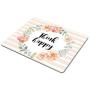 Smooffly Custom Original Nature Series Mouse Pad Romantic Wreath with Quote Think Happy