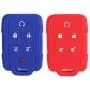 2Pcs WERFDSR Sillicone key fob Skin key Cover Remote Case Protector Shell for 2015 2016 Chevrolet Suburban Tahoe GMC Yukon Smart Remote red blue 2Pcs WERFDSR Sillicone key fob Skin key Cover Remote Case Protector Shell for 2015 2016 Chevrolet Suburban Tahoe GMC Yukon Smart Remote red blue