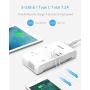 BESTEK 220V to 110V Voltage Converter, 200W Power Converter & Universal Travel Adapter 7.2A 3-Port USB Charging 1-Port USB-C Charging UK/AU/US/EU Worldwide Plug Adapter (White)