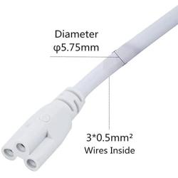T5 T8 LED Double End 3Pin Lamp Connecting Wire Ceiling Lights Daylight LED Integrated Tube Cable Linkable Cords for LED Tube Lamp Holder Socket Fittings with Cables White Color,（ 4.9FT / 1.5M ）.4-PACK