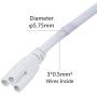 T5 T8 LED Double End 3Pin Lamp Connecting Wire Ceiling Lights Daylight LED Integrated Tube Cable Linkable Cords for LED Tube Lamp Holder Socket Fittings with Cables White Color,（ 4.9FT / 1.5M ）.4-PACK