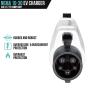 Lectron 240V 16 Amp Level 2 EV Charger with 21ft Extension Cord J1772 Cable & NEMA 10-30 Plug (UL-Certified)