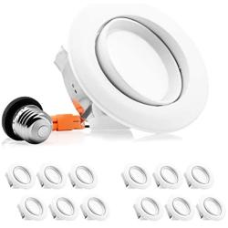 Parmida (12 Pack) 4 inch Dimmable LED Adjustable Gimbal Eyeball Retrofit Recessed Downlight, 10W (65W Replacement), Directional Swivel Can Lighting Trim, 650lm, Energy Star & ETL, 5000K (Day Light)