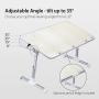 [Large Size] Neetto TB101L Adjustable Laptop Bed Table, Portable Standing Desk, Foldable Sofa Breakfast Tray, Notebook Stand Reading Holder for Couch Floor Kids - Honeydew