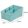 Makeup Organizer, Cosmetic Storage Box Holder for Bathroom Vanity, Cabinet, Counters,Kitchen Utensils, Jewelries and Gad,Office Supplies,Versatile Sorting Box with 4 Compartments Blue