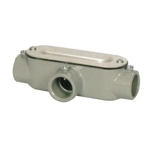Morris 14171 EMT Set Screw Conduit Body, Aluminum, Type T, Cover and Gasket, 3/4'' Thread Size