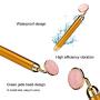 4-IN-1 Beauty Bar 24k Golden Pulse Face Massager, Electric Jade Roller Facial Massager Rose Quartz, Beauty Natural Round Pink Jade, T Shape Energy Facial Roller and T shape face slimming bar, 3D Eye R