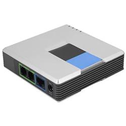 ASHATA VoIP Phone Adapter, Portable VoIP Gateway Internet Phone 2 Ports Adapter SIP RJ45 Cable for Linksys PAP2T (US)