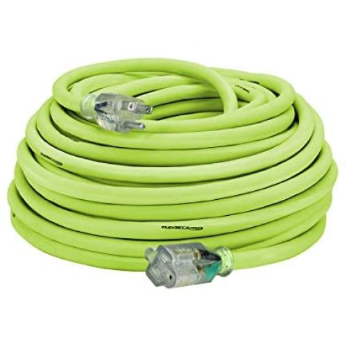 Flexzilla Pro Extension Cord, 10/3 AWG SJTW, 100 ft, Lighted Plug, Indoor/Outdoor, ZillaGreen - FZ512935