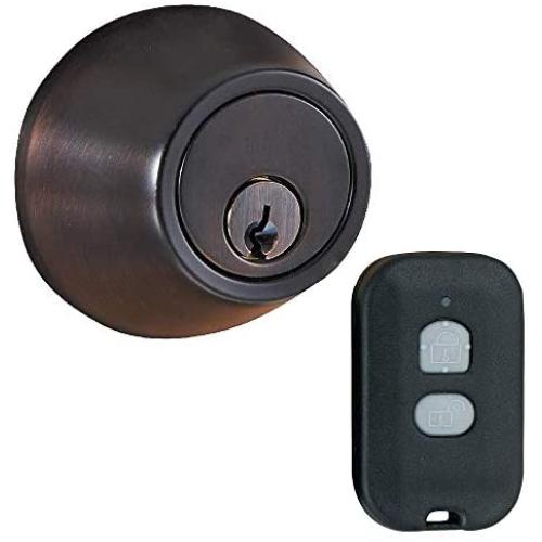MiLocks WF-02OB Digital Deadbolt Door Lock with Keyless Entry via Remote Control for Exterior Doors, Oil Rubbed Bronze