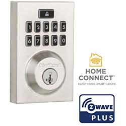 Kwikset 99140-019 SmartCode 914 Modern Contemporary Smart Lock Keypad Electronic Deadbolt With SmartKey Security and Z-Wave Plus, Satin Nickel
