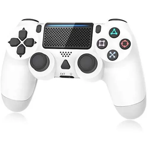 Controller for Playstation 4, Y Team Controller for PS4/ Pro/Slim, Game Controller Joystick with Vibration Function, Headset Jack, 6-axis Gyro Sensor/1000mAh Battery(White)