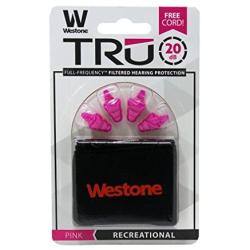 Westone TRU Universal WR20 Reusable Hearing Protection Filter Ear Tips - 20 dB Advanced Filter Technology (Pink)