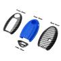 TANGSEN Key Fob Case Grey Carbon Fiber Pattern ABS Blue Silicone Cover for INFINITI JX35 Q50 Q60 QX56 QX60 QX80 for NISSAN ALTIMA ARMADA MAXIMA MURANO PATHFINDER ROGUE 5 Button Keyless Entry Remote