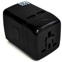 Travel Plug Adapter International World Wide Use with Dual USB Charger - Works in Europe, Asia, Africa, Central America, Japan in Over 150 Countries - Travel Mate