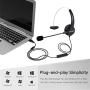 VoiceJoy USB Plug Corded Headphone Call Center Comfort Noise Cancelling Headset with Adjustable Mic, Mute Volume Control for Calls on Laptops PCs Computers