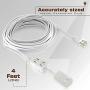 25 Feet White Extension Cord 3 Outlet 2 Prong 16 Gauge Cable, Indoor use, Heavy Duty, Extension Cord - by Revpex