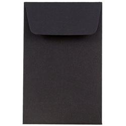 JAM PAPER #1 Coin Business Envelopes - 2 1/4 x 3 1/2 - Smooth Black - 50/Pack