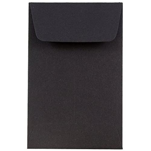 JAM PAPER #1 Coin Business Envelopes - 2 1/4 x 3 1/2 - Smooth Black - 50/Pack
