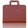 Zipper Portfolio, BESTWYA Briefcase Style Organizer Folder with Handles Zippered Closure Removable Calculator & Notebook Bonus Ballpoint Pen (Brown)