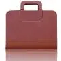 Zipper Portfolio, BESTWYA Briefcase Style Organizer Folder with Handles Zippered Closure Removable Calculator & Notebook Bonus Ballpoint Pen (Brown)