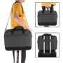 Luxja 2 Layers Projector Case with Protective Laptop Sleeve, Projector Bag with Adjustable Compartments, Black