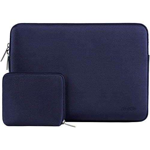 MOSISO Laptop Sleeve Compatible with MacBook Pro 15 inch Touch Bar A1990 A1707, Dell XPS 15,ThinkPad X1 Yoga (1-4th Gen),Surface Laptop 3 15,Water Repellent Neoprene Bag with Small Case, Navy Blue