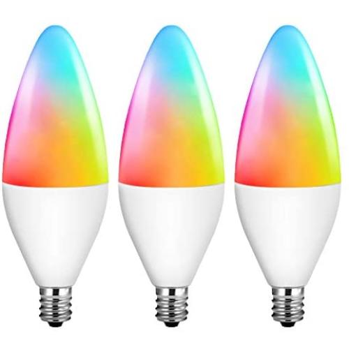 Smart Light Bulbs, Zigbee Smart Bulb Candelabra E12 Base 5W, RGB Color Changing Light Bulb, Compatible with Alexa Smartthings Hub Amazon Echo Plus, Tunable White Chandelier LED Bulbs (3 Pack)