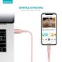 iPhone Charger 6ft, Apple MFi Certified Lightning Cable, Braided Nylon High-Speed Cable for iPhone 11/11 Pro/11 Pro Max/X/XS/XR/XS Max/8/7/6/5S/SE, AirPods/Pro, iPad Mini/Air - Rose Gold