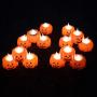 12 Pack Pumpkin Tealights Battery Operated LED 3D Flameless Candle Electronic Orange Lanterns Candle Decor for Halloween Decorations