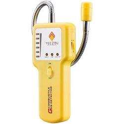 Y201 Propane and Natural Gas Leak Detector; Portable Gas Sniffer to Locate Gas Leaks of Combustible Gases like Methane, LPG, LNG, Fuel, Sewer Gas; w/ Flexible Sensor Neck, Sound & LED Alarm, eBook