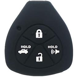 XUHANG Sillicone key fob Skin key Cover Keyless Entry Remote Case Protector Shell for TOYOTA Camry Avalon Matrix Corolla Land Cruiser 4 button smart remote key black