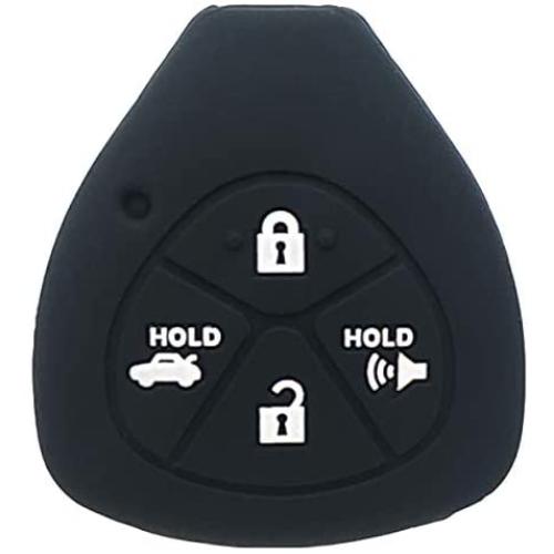 XUHANG Sillicone key fob Skin key Cover Keyless Entry Remote Case Protector Shell for TOYOTA Camry Avalon Matrix Corolla Land Cruiser 4 button smart remote key black