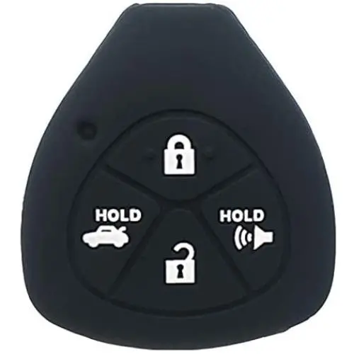XUHANG Sillicone key fob Skin key Cover Keyless Entry Remote Case Protector Shell for TOYOTA Camry Avalon Matrix Corolla Land Cruiser 4 button smart remote key black