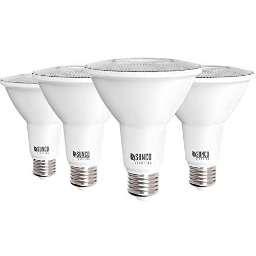 Sunco Lighting 4 Pack PAR30 LED Bulb, 11W=75W, Dimmable, 2700K Soft White, 850 LM, E26 Base, Indoor/Outdoor Spotlight, Waterproof - UL & Energy Star