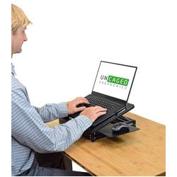 CD4 Laptop Standing Desk Converter Ergonomic Adjustable Height tilt Laptop Desk Stand sit Stand up Desktop Riser Topper for laptops Small Compact Portable Folding Lightweight with Mouse pad Small
