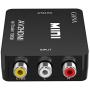 RCA to HDMI, GANA 1080P Mini RCA Composite CVBS AV to HDMI Video Audio Converter Adapter Supporting PAL/NTSC with USB Charge Cable for PC Laptop Xbox PS4 PS3 TV STB VHS VCR Camera DVD