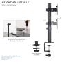 VIVO Single Monitor Adjustable Tilt Desk Mount Stand for 1 LCD Screen up to 27 inches STAND-V001C