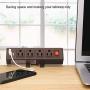 Desk Clamp Power Strip, Desktop Clamp Mount Power Outlet with 2 USB Ports, 4 AC Outlets, Mountable Desk Outlet Removable Power Plugs with 6.56ft Power Cord (Brown)