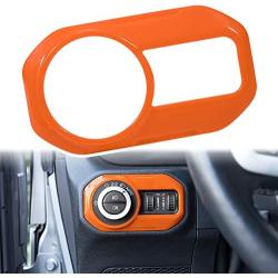 Headlight Lamp Switch Trim Cover Button Decoration Interior Accessories for 2018-2021 Jeep Wrangler JL JLU & Gladiator JT (Orange)