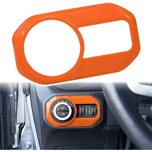Headlight Lamp Switch Trim Cover Button Decoration Interior Accessories for 2018-2021 Jeep Wrangler JL JLU & Gladiator JT (Orange)