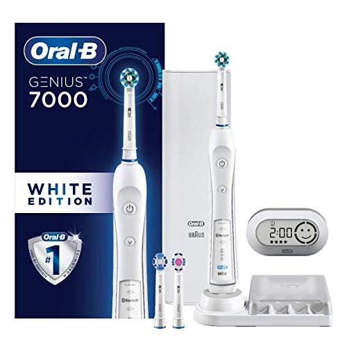 Oral-B 7000 SmartSeries Rechargeable Power Electric Toothbrush with Bluetooth Connectivity and Travel Case, White