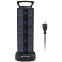 JACKYLED Power Strip Tower Surge Protector 18 AC Outlets and 4 USB Ports with 6.5ft Heavy Duty Extension Cord Electric Charging Station for Home Office Dorm Laptop Computer Black Dark Blue